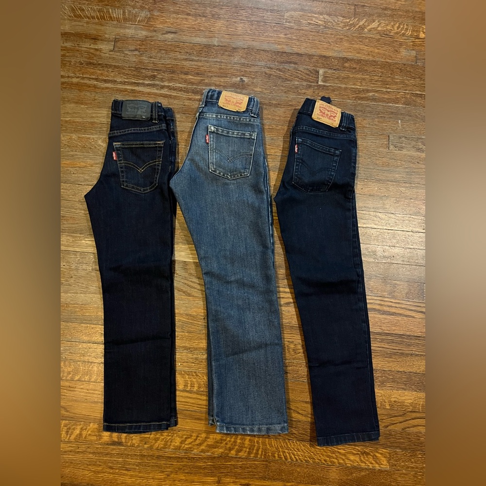 3 Pair Of Jeans Levi’s  2 511 Slim And 1 510 Skinny Size 7reg!!